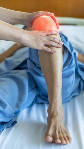 Poranění Kolene Bolest Kloubů Starších Pacientů Podstupujících Chirurgické Lékařské Vyšetření — Stock fotografie