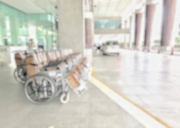 Disability Mobility Care Service Concept Blur Wheelchairs Stretchers Background Front — Stock Photo, Image