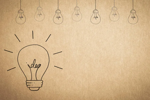 Educational and business creative thinking idea concept on success and creativity with lightbulb doodle
