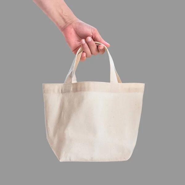 Tote Bag Canvas Weißes Baumwollgewebe Für Öko Umhängetaschen Attrappe Leere — Stockfoto