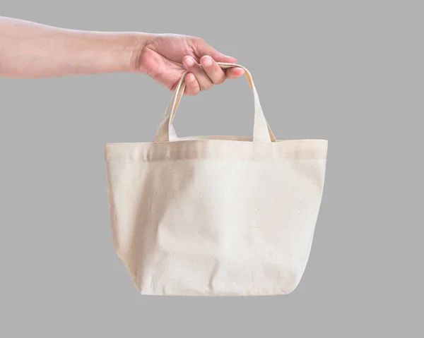 Tote Bag Canvas Weißes Baumwollgewebe Für Öko Umhängetaschen Attrappe Leere — Stockfoto