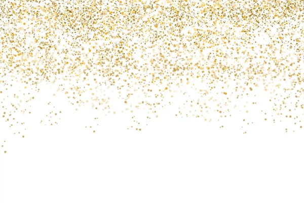 Golden confetti isolated on white background (clipping path) with bright festive tinsel of gold color for Christmas, new year celebration, birthday party and greeting card decoration