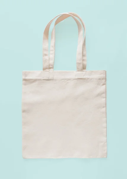 Tote Bag Canvas Fabric Cloth Eco Shopping Sack Mockup Blank — Stock Photo, Image