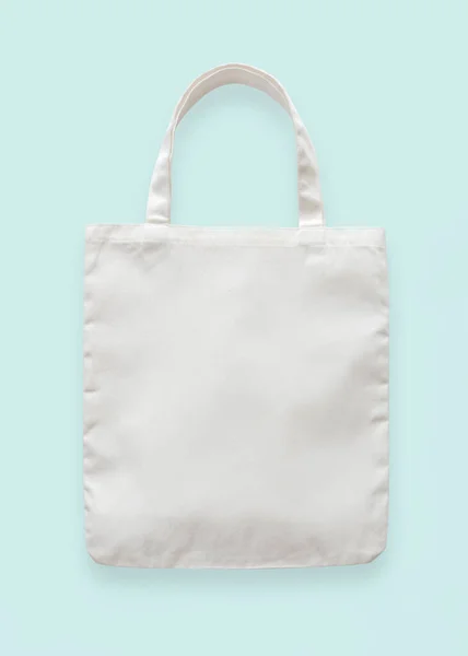 Bolsa Lona Mockup Blanco Blanco Eco Shopping Sack Plantilla Hecha — Foto de Stock