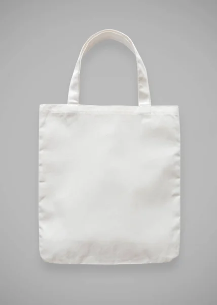 Lona Tote Bag Mockup Branco Eco Shopping Saco Modelo Branco — Fotografia de Stock