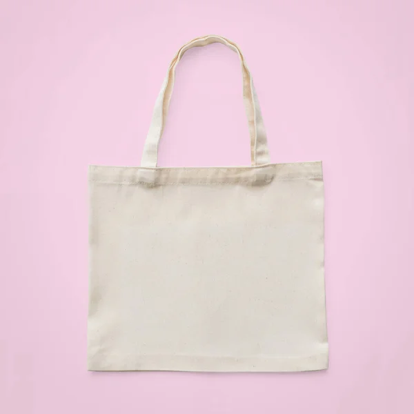 Tote Bag Mock Canvas White Cotton Fabric Cloth Eco Shopping — Stock Photo, Image