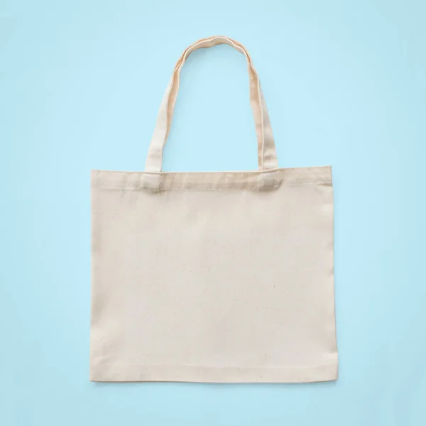 Tote Bag Mock Canvas Pano Tecido Algodão Branco Para Eco — Fotografia de Stock