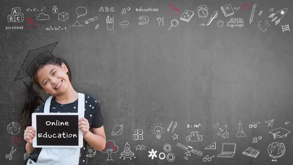 Aula Educação Line Sucesso Learning Para Criança Com Menina Escola — Fotografia de Stock