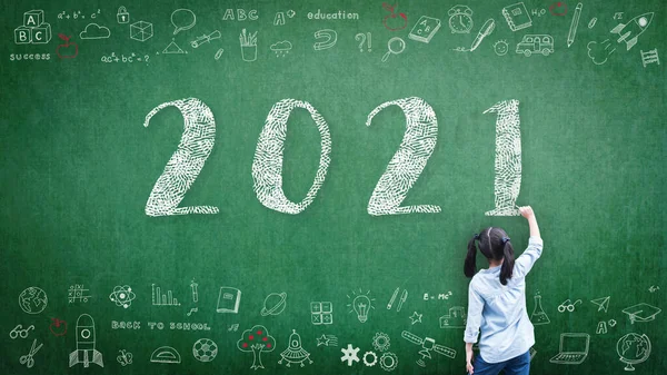 2021 Happy New Year School Class Academic Calendar Student Kid — Stock Photo, Image