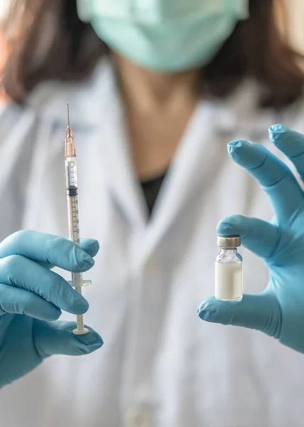 Vaccin För Vaccinering Medicinsk Immunisering Mot Sjukdom Såsom Koronavirus Covid — Stockfoto