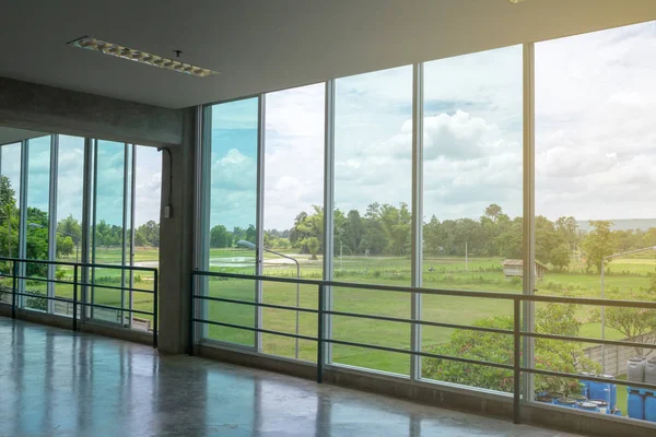 Vista Verde Desde Oficina Fábrica Basado Concepto Fábrica Verde — Foto de Stock