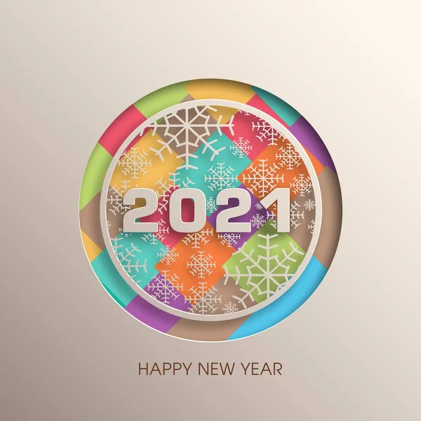 Felice Anno Nuovo 2021 Text Design Vector — Vettoriale Stock