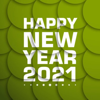 Mutlu yıllar 2021 Metin Tasarım Vektörü.