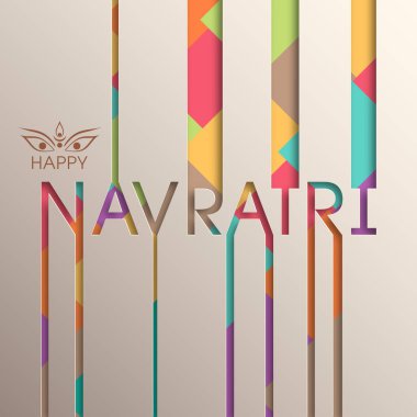 Navratri 'nin güzel kaligrafi ile çizimi.