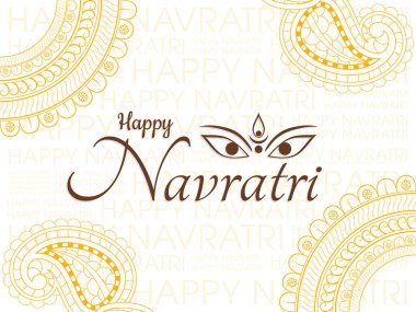 Navratri 'nin güzel kaligrafi ile çizimi.
