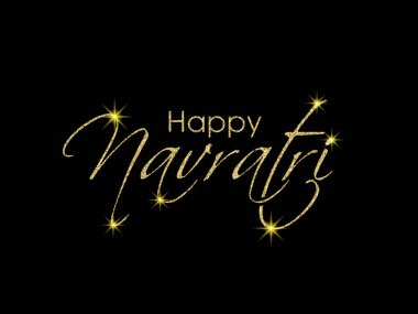 Navratri 'nin güzel kaligrafi ile çizimi.