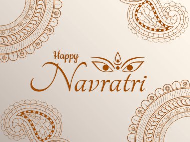 Navratri 'nin güzel kaligrafi ile çizimi.