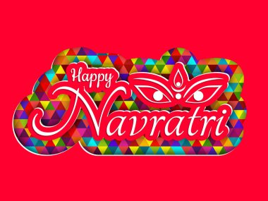 Navratri 'nin güzel kaligrafi ile çizimi.