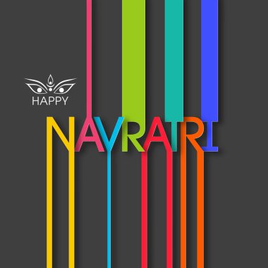 Navratri 'nin güzel kaligrafi ile çizimi.