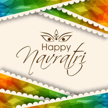 Navratri 'nin güzel kaligrafi ile çizimi.