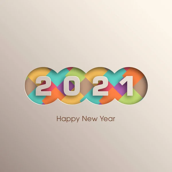 Felice Anno Nuovo 2021 Text Design Vector — Vettoriale Stock
