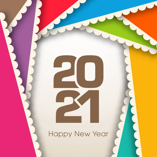 Happy New Year 2021 Text Design Vector — Stock Vector