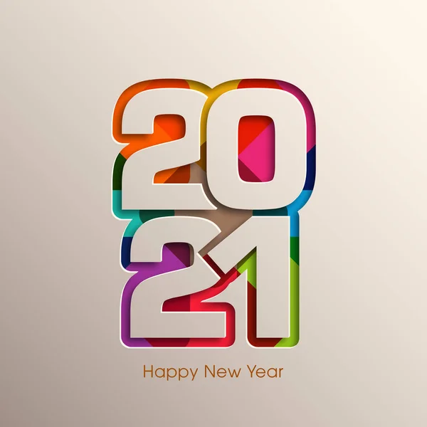 Feliz Año Nuevo 2021 Vector Diseño Texto — Vector de stock