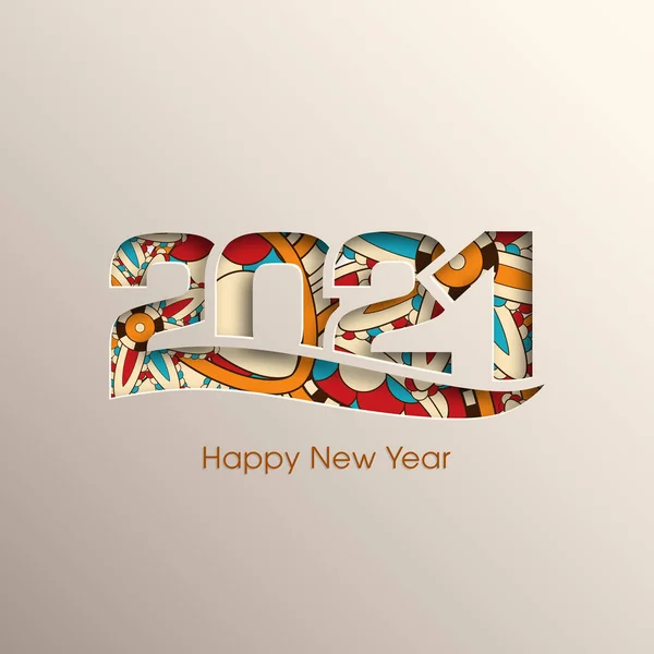 Feliz Año Nuevo 2021 Vector Diseño Texto — Vector de stock