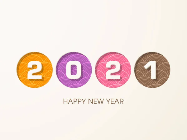 Happy New Year 2021 Text Design Vector — Stock Vector