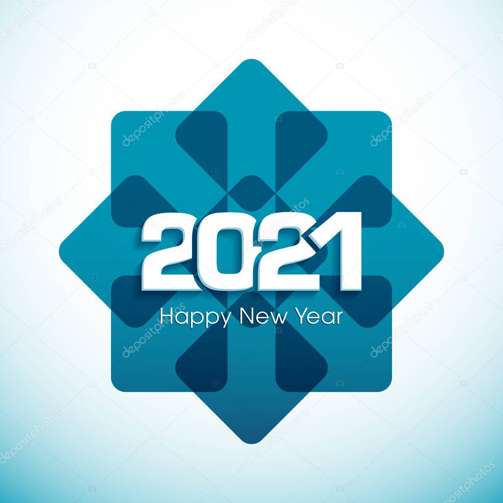Happy new year 2021 Text Design vector.
