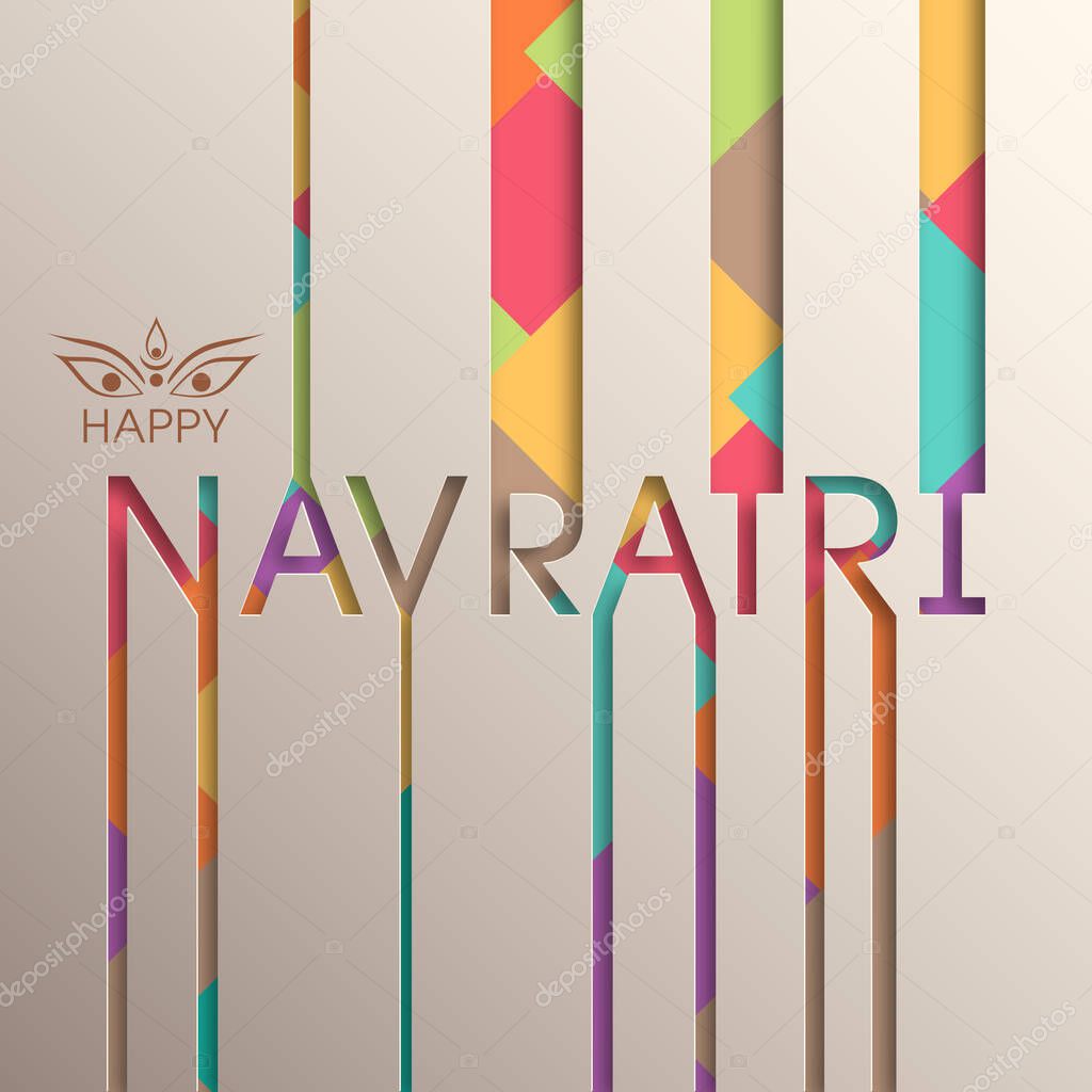 Illustration of Navratri with beautiful calligraphy.