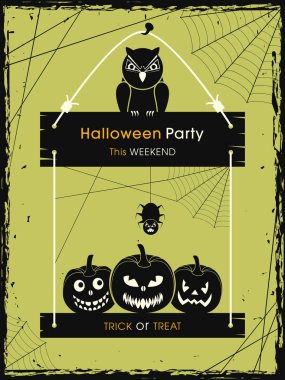 Poster, pankart ya da Cadılar Bayramı partisinin resmi.