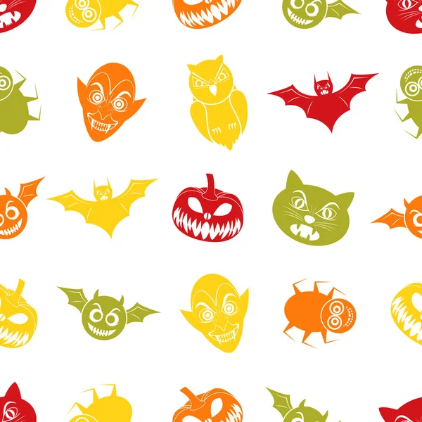 Patrón Inconsútil Elementos Halloween — Archivo Imágenes Vectoriales