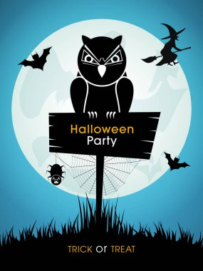 Poster, pankart ya da Cadılar Bayramı partisinin resmi.