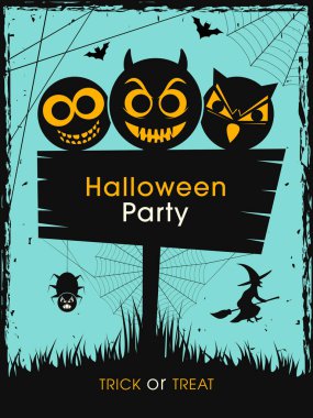 Poster, pankart ya da Cadılar Bayramı partisinin resmi.