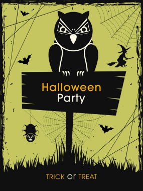 Poster, pankart ya da Cadılar Bayramı partisinin resmi.