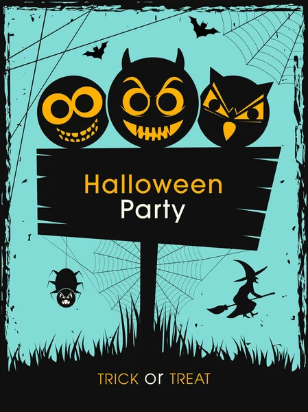 Illustrazione Poster Banner Invito Della Festa Halloween — Vettoriale Stock