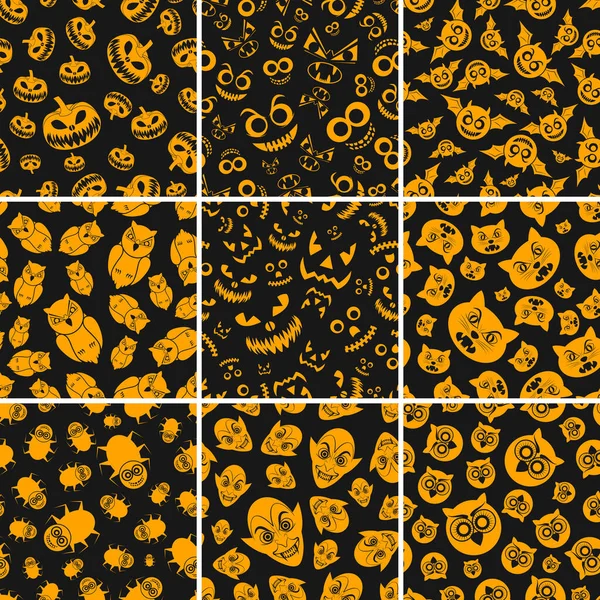 Patrón Inconsútil Elementos Halloween — Archivo Imágenes Vectoriales