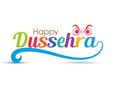 Hindu halk festivali için Mutlu Dussehra 'nın canlandırması.