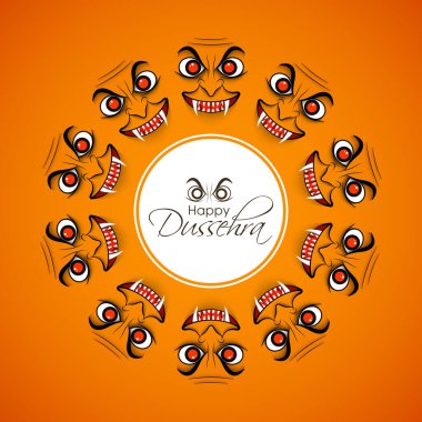 Hindu halk festivali için Mutlu Dussehra 'nın canlandırması.