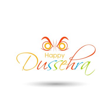 Hindu halk festivali için Mutlu Dussehra 'nın canlandırması.