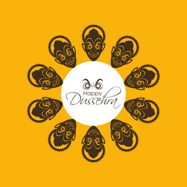 Hindu halk festivali için Mutlu Dussehra 'nın canlandırması.