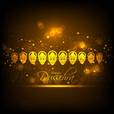 Hindu halk festivali için Mutlu Dussehra 'nın canlandırması.