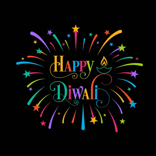 Illustration Happy Diwali Celebration Hindu Community Festival — Stock Vector