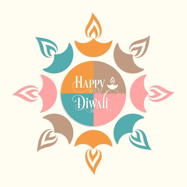 Illustration Happy Diwali Celebration Hindu Community Festival — Stock Vector