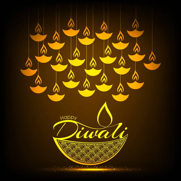 Illustration Happy Diwali Pour Célébration Festival Communautaire Hindou — Image vectorielle