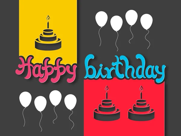 Illustrazione Buon Compleanno Con Bella Calligrafia — Vettoriale Stock