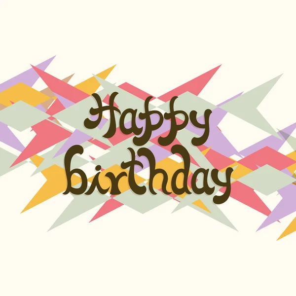 Illustration Von Happy Birthday Mit Wunderschöner Kalligrafie — Stockvektor