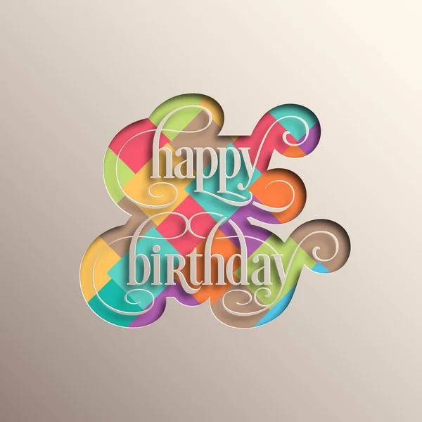 Illustration Happy Birthday Beautiful Calligraphy — Stock Vector