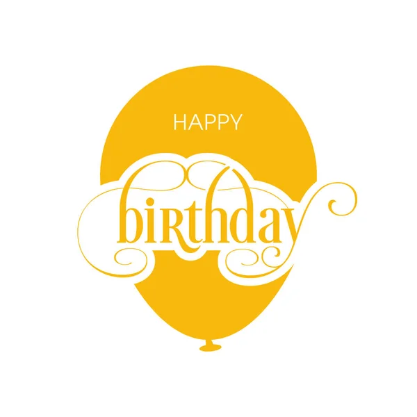 Illustration Happy Birthday Beautiful Calligraphy — Stock Vector